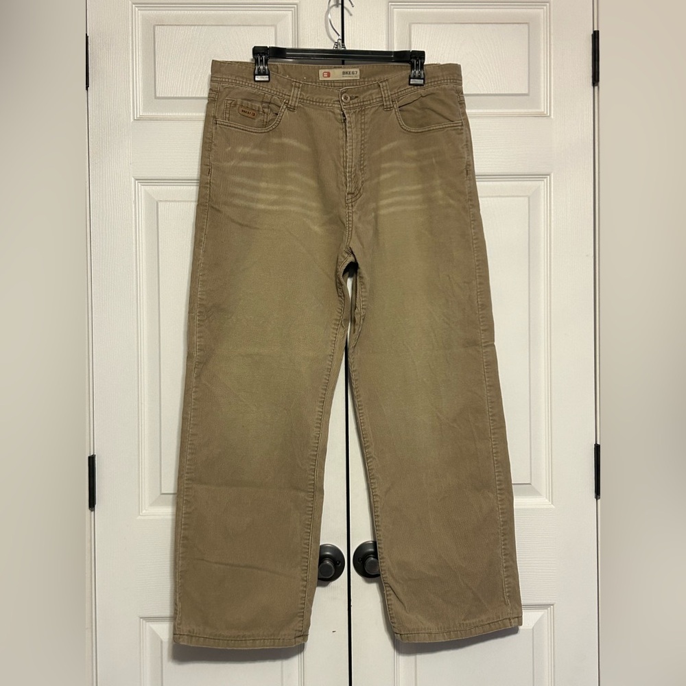 BKE 67 Brown Tan Austin Corduroy Pants Mens Size‎ 34 Distressed  Casual Trousers